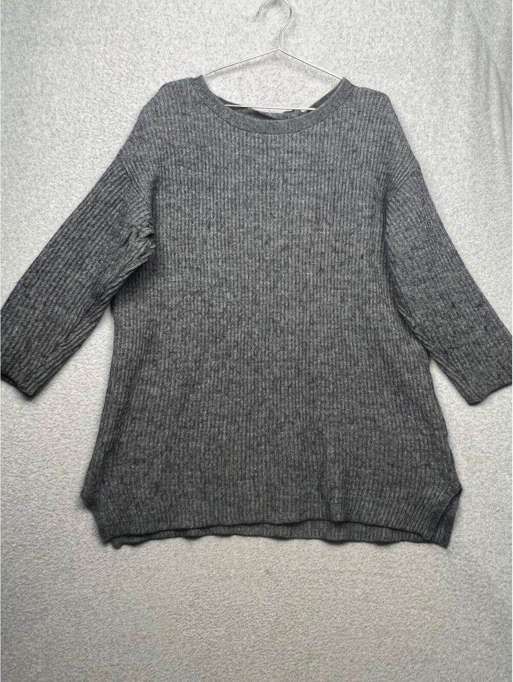 J Crew Alpaca Wool Tunic Shift Sweater Dress Ribbed Womens M Simple Modern